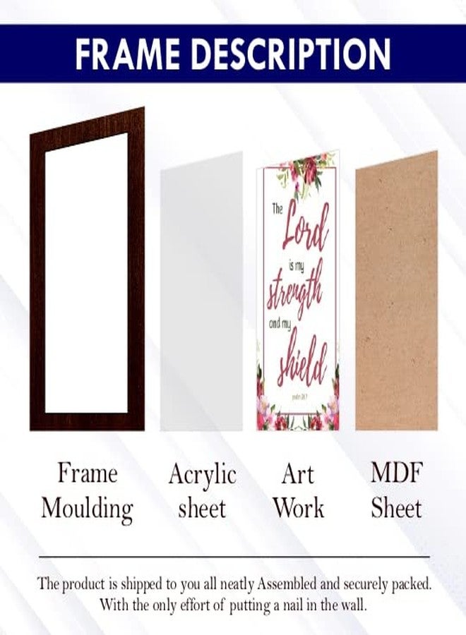 Printality Bible Verse Wall Photo Frame, Christians Hanging Photo Frames THE LORD IS MY STRENGTH - Image 5